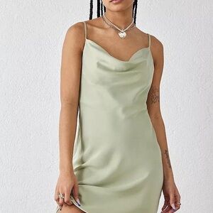 Elegant light green Slip Dress